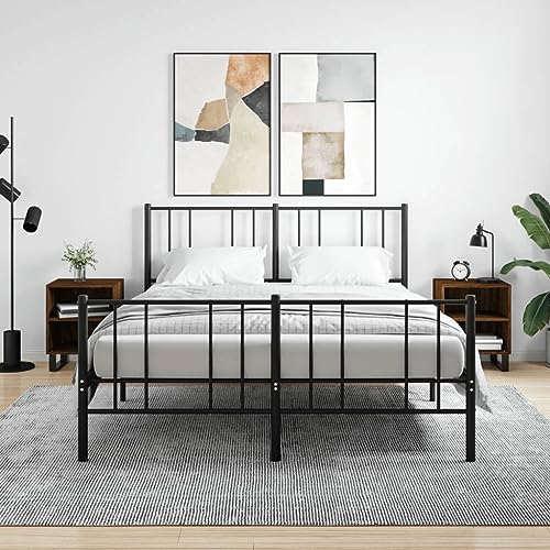 LVHUIDEH Nachttische 2er Set Braun Eichen-Optik 40x30x50 cm Holzwerkstoff von LVHUIDEH