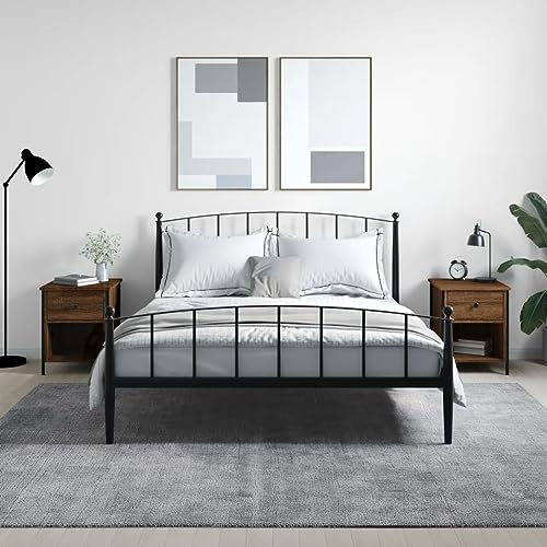 LVHUIDEH Nachttische 2er Set Braun Eichen-Optik 40x42x50 cm Holzwerkstoff von LVHUIDEH