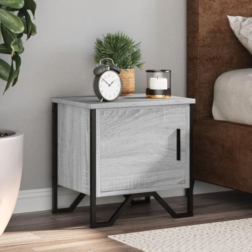LVHUIDEH Nachttische 2er Set Grau Sonoma 40x30x40 cm Holzwerkstoff von LVHUIDEH