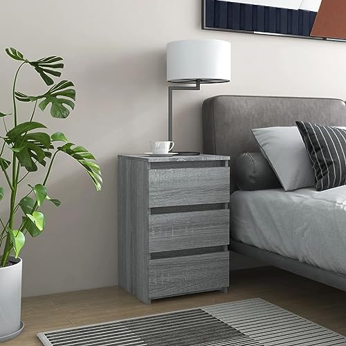 LVHUIDEH Nachttische 2er Set Grau Sonoma 40x35x62,5 cm Holzwerkstoff von LVHUIDEH