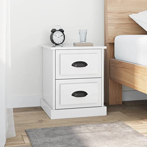 LVHUIDEH Nachttische 2er Set Hochglanz-Weiß 39x39x47,5 cm Holzwerkstoff von LVHUIDEH