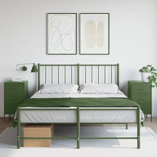 LVHUIDEH Nachttische 2er Set Olivgrün 36x39x68 cm Kaltgewalzter Stahl von LVHUIDEH