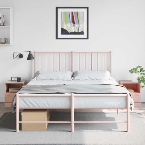 LVHUIDEH Nachttische 2er Set Rosa 34,5x39x44 cm Stahl von LVHUIDEH
