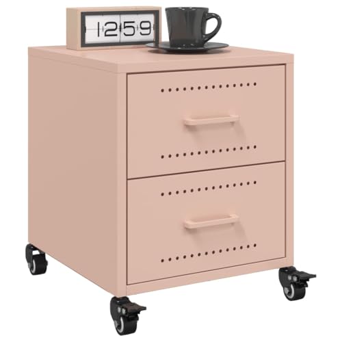 LVHUIDEH Nachttische 2er Set Rosa 36x39x43,5 cm Stahl von LVHUIDEH