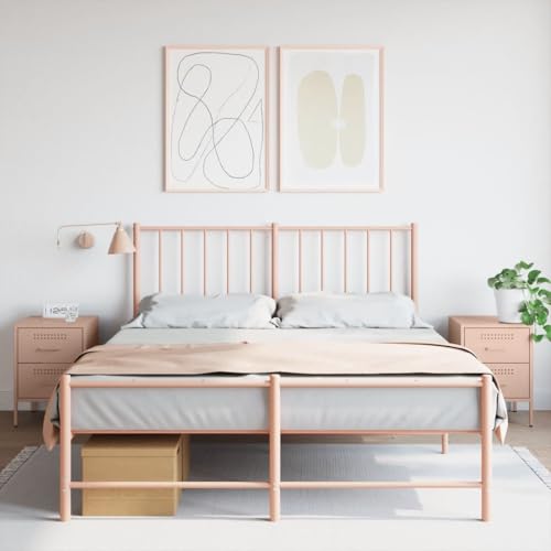 LVHUIDEH Nachttische 2er Set Rosa 36x39x50,5 cm Stahl von LVHUIDEH
