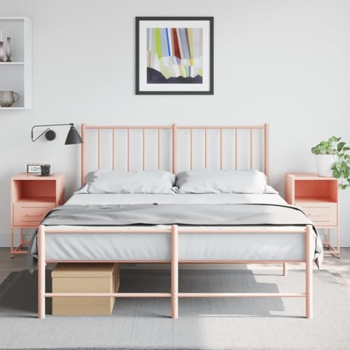 LVHUIDEH Nachttische 2er Set Rosa 36x39x60,5 cm Stahl von LVHUIDEH