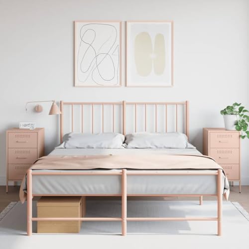 LVHUIDEH Nachttische 2er Set Rosa 36x39x68 cm Kaltgewalzter Stahl von LVHUIDEH