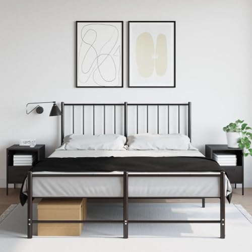 LVHUIDEH Nachttische 2er Set Schwarz 36x39x50,5 cm Kaltgewalzter Stahl von LVHUIDEH