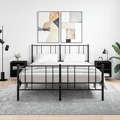 LVHUIDEH Nachttische 2er Set Schwarz 40x30x50 cm Holzwerkstoff von LVHUIDEH