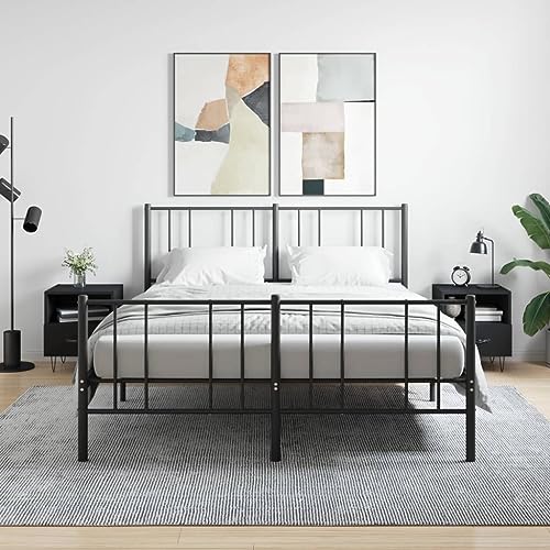 LVHUIDEH Nachttische 2er Set Schwarz 40x35x47,5 cm Holzwerkstoff von LVHUIDEH