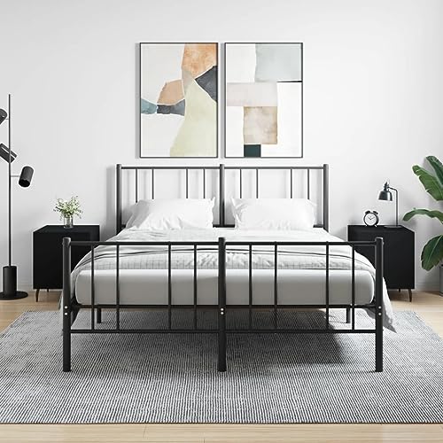 LVHUIDEH Nachttische 2er Set Schwarz 40x40x50 cm Holzwerkstoff von LVHUIDEH