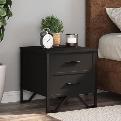LVHUIDEH Nachttische 2er Set Schwarz 40x41x40 cm Holzwerkstoff von LVHUIDEH