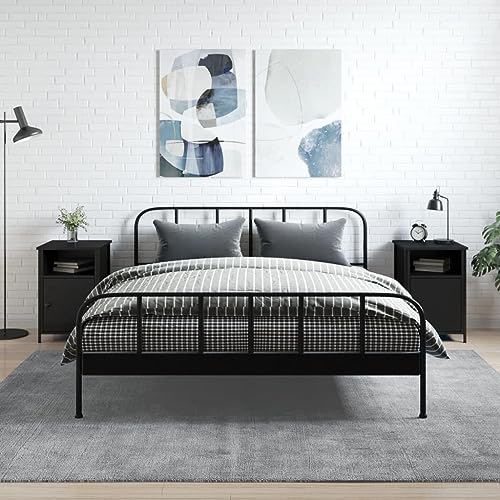 LVHUIDEH Nachttische 2er Set Schwarz 40x42x60 cm Holzwerkstoff von LVHUIDEH