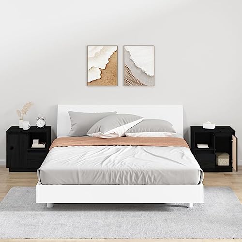 LVHUIDEH Nachttische 2er Set Schwarz 50x34x50 cm Massivholz Kiefer LVHUIDEH Nachttische 2er Set Schwarz 50x34x50 cm Massivholz Kiefer von LVHUIDEH