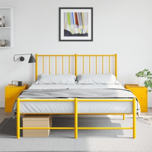 LVHUIDEH Nachttische 2er Set Senfgelb 34,5x39x44 cm Stahl von LVHUIDEH