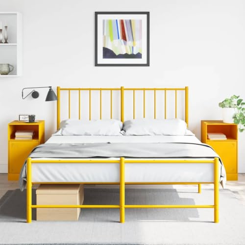 LVHUIDEH Nachttische 2er Set Senfgelb 34,5x39x62 cm Stahl von LVHUIDEH