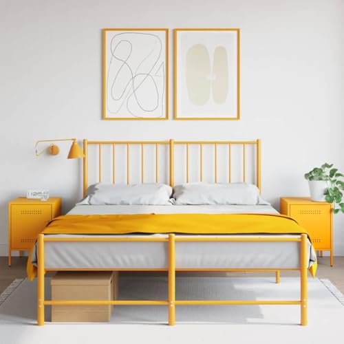 LVHUIDEH Nachttische 2er Set Senfgelb 36x39x50,5 cm Stahl von LVHUIDEH