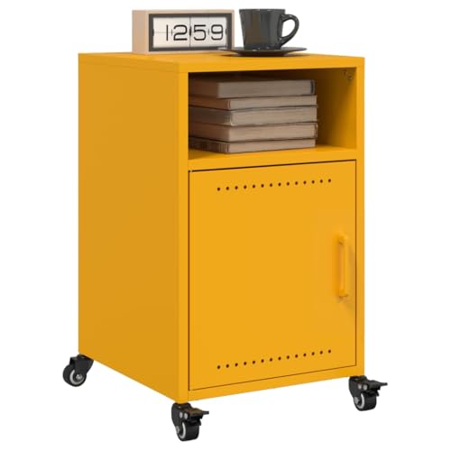 LVHUIDEH Nachttische 2er Set Senfgelb 36x39x59 cm Stahl von LVHUIDEH