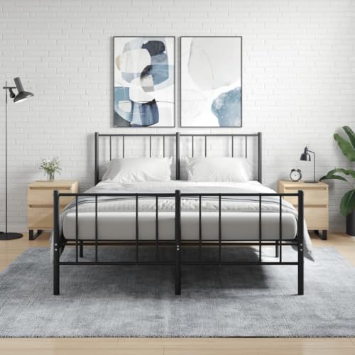 LVHUIDEH Nachttische 2er Set Sonoma-Eiche 40x35x50 cm Holzwerkstoff von LVHUIDEH