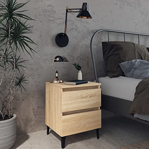 LVHUIDEH Nachttische 2er Set Sonoma-Eiche 40x35x50 cm Holzwerkstoff von LVHUIDEH