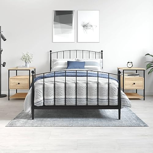 LVHUIDEH Nachttische 2er Set Sonoma-Eiche 40x42x56 cm Holzwerkstoff von LVHUIDEH