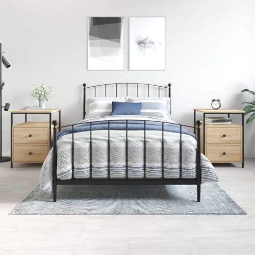 LVHUIDEH Nachttische 2er Set Sonoma-Eiche 44x45x60 cm Holzwerkstoff von LVHUIDEH