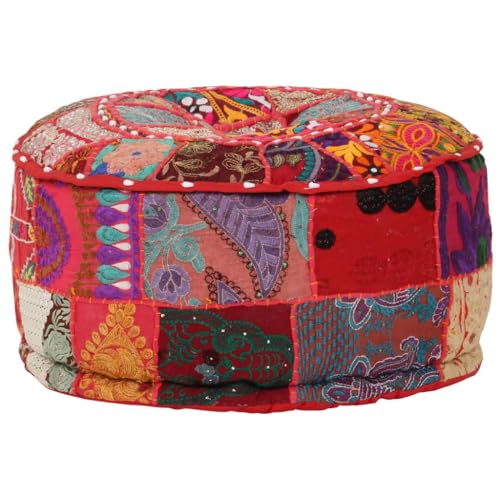 LVHUIDEH Patchwork Sitzpouf Rund Fußstütze Baumwolle Handgefertigt Sitzpuff/Puff 40 x 40 x 20 cm Rot LVHUIDEH Patchwork Sitzpouf Rund Fußstütze Baumwolle Handgefertigt Sitzpuff/Puff 40 x 40 x 20 cm Rot von LVHUIDEH