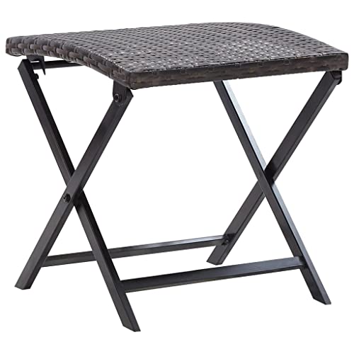 LVHUIDEH Polyrattan Klapphocker 110kg Belastbarkeit Klappbar Leicht Tragbar Außen Gartenhocker Wetterfest Garten Terrasse Balkon Camping Hocker Stuhl Tisch 44 x 44 x 40 cm von LVHUIDEH