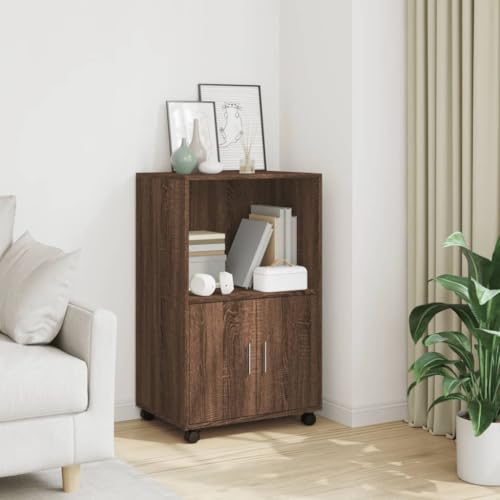LVHUIDEH Rollschrank Braun Eichen-Optik 55x40x91 cm, Holzwerkstoff von LVHUIDEH