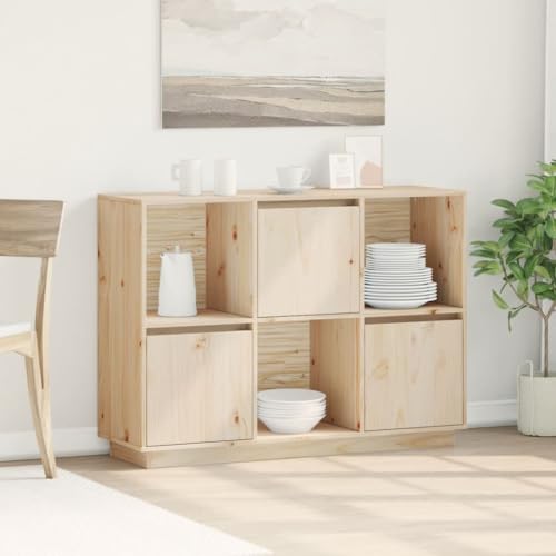 LVHUIDEH Sideboard, Beistellschrank, Aufbewahrungsschrank, Buffetschrank für Wohnzimmer Esszimmer Flur, Langlebig und Robust, 110,5x35x80 cm, Massivholz Kiefer LVHUIDEH Sideboard, Beistellschrank, Aufbewahrungsschrank, Buffetschrank für Wohnzimmer Esszimmer Flur, Langlebig und Robust, 110,5x35x80 cm, Massivholz Kiefer von LVHUIDEH
