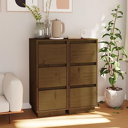 LVHUIDEH Sideboard, Beistellschrank, Aufbewahrungsschrank, Buffetschrank für Wohnzimmer Esszimmer Flur, Langlebig und Robust, 2er Set, Honigbraun, 32x34x75 cm, Massivholz Kiefer LVHUIDEH Sideboard, Beistellschrank, Aufbewahrungsschrank, Buffetschrank für Wohnzimmer Esszimmer Flur, Langlebig und Robust, 2er Set, Honigbraun, 32x34x75 cm, Massivholz Kiefer von LVHUIDEH