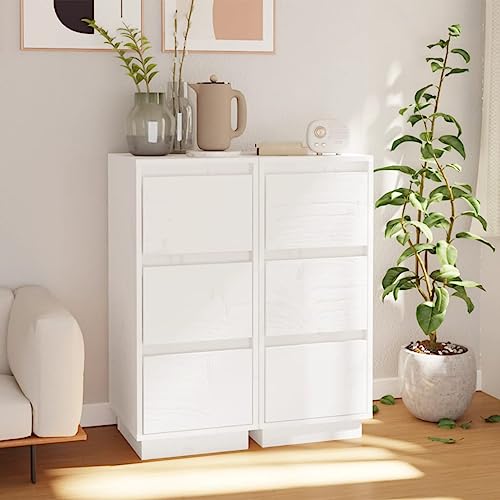 LVHUIDEH Sideboard, Beistellschrank, Aufbewahrungsschrank, Buffetschrank für Wohnzimmer Esszimmer Flur, Langlebig und Robust, 2er Set, Weiß, 32x34x75 cm, Massivholz Kiefer LVHUIDEH Sideboard, Beistellschrank, Aufbewahrungsschrank, Buffetschrank für Wohnzimmer Esszimmer Flur, Langlebig und Robust, 2er Set, Weiß, 32x34x75 cm, Massivholz Kiefer von LVHUIDEH