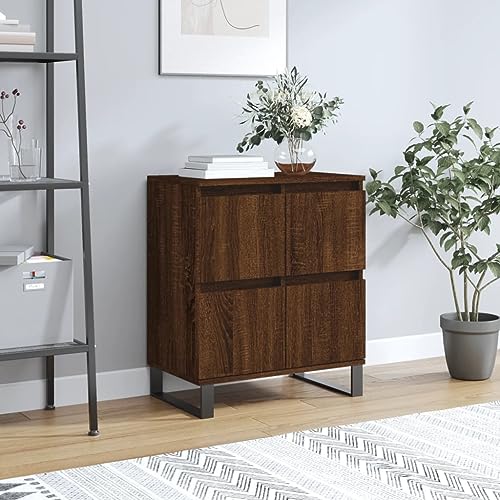 LVHUIDEH Sideboard, Beistellschrank, Aufbewahrungsschrank, Buffetschrank für Wohnzimmer Esszimmer Flur, Langlebig und Robust, Braun Eichen-Optik 60x35x70 cm, Holzwerkstoff von LVHUIDEH