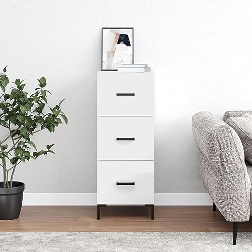LVHUIDEH Sideboard, Beistellschrank, Aufbewahrungsschrank, Buffetschrank für Wohnzimmer Esszimmer Flur, Langlebig und Robust, Hochglanz-Weiß, 34,5x34x90 cm, Holzwerkstoff LVHUIDEH Sideboard, Beistellschrank, Aufbewahrungsschrank, Buffetschrank für Wohnzimmer Esszimmer Flur, Langlebig und Robust, Hochglanz-Weiß, 34,5x34x90 cm, Holzwerkstoff von LVHUIDEH
