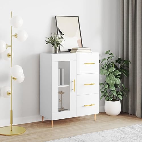 LVHUIDEH Sideboard, Beistellschrank, Aufbewahrungsschrank, Buffetschrank für Wohnzimmer Esszimmer Flur, Langlebig und Robust, Hochglanz-Weiß, 69,5x34x90 cm, Holzwerkstoff LVHUIDEH Sideboard, Beistellschrank, Aufbewahrungsschrank, Buffetschrank für Wohnzimmer Esszimmer Flur, Langlebig und Robust, Hochglanz-Weiß, 69,5x34x90 cm, Holzwerkstoff von LVHUIDEH