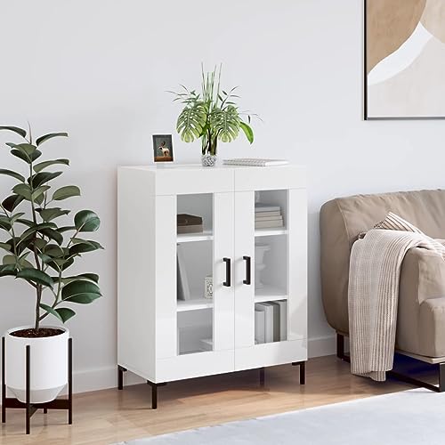 LVHUIDEH Sideboard, Beistellschrank, Aufbewahrungsschrank, Buffetschrank für Wohnzimmer Esszimmer Flur, Langlebig und Robust, Hochglanz-Weiß, 69,5x34x90 cm, Holzwerkstoff LVHUIDEH Sideboard, Beistellschrank, Aufbewahrungsschrank, Buffetschrank für Wohnzimmer Esszimmer Flur, Langlebig und Robust, Hochglanz-Weiß, 69,5x34x90 cm, Holzwerkstoff von LVHUIDEH