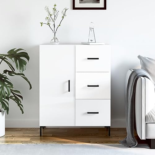 LVHUIDEH Sideboard, Beistellschrank, Aufbewahrungsschrank, Buffetschrank für Wohnzimmer Esszimmer Flur, Langlebig und Robust, Hochglanz-Weiß, 69,5x34x90 cm, Holzwerkstoff LVHUIDEH Sideboard, Beistellschrank, Aufbewahrungsschrank, Buffetschrank für Wohnzimmer Esszimmer Flur, Langlebig und Robust, Hochglanz-Weiß, 69,5x34x90 cm, Holzwerkstoff von LVHUIDEH