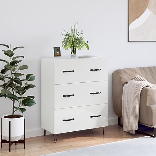 LVHUIDEH Sideboard, Beistellschrank, Aufbewahrungsschrank, Buffetschrank für Wohnzimmer Esszimmer Flur, Langlebig und Robust, Hochglanz-Weiß, 69,5x34x90 cm, Holzwerkstoff LVHUIDEH Sideboard, Beistellschrank, Aufbewahrungsschrank, Buffetschrank für Wohnzimmer Esszimmer Flur, Langlebig und Robust, Hochglanz-Weiß, 69,5x34x90 cm, Holzwerkstoff von LVHUIDEH