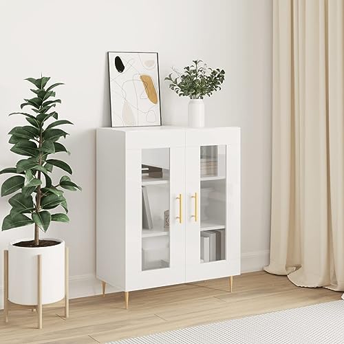 LVHUIDEH Sideboard, Beistellschrank, Aufbewahrungsschrank, Buffetschrank für Wohnzimmer Esszimmer Flur, Langlebig und Robust, Hochglanz-Weiß, 69,5x34x90 cm, Holzwerkstoff LVHUIDEH Sideboard, Beistellschrank, Aufbewahrungsschrank, Buffetschrank für Wohnzimmer Esszimmer Flur, Langlebig und Robust, Hochglanz-Weiß, 69,5x34x90 cm, Holzwerkstoff von LVHUIDEH