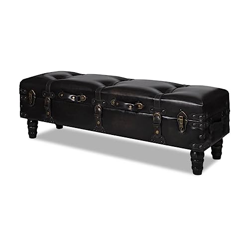 LVHUIDEH Sitzbank Lange Sitztruhe Sitzhocker Aufbewahrungstruhe Bank 111 x 34 x 37 cm MDF-Rahmen von LVHUIDEH