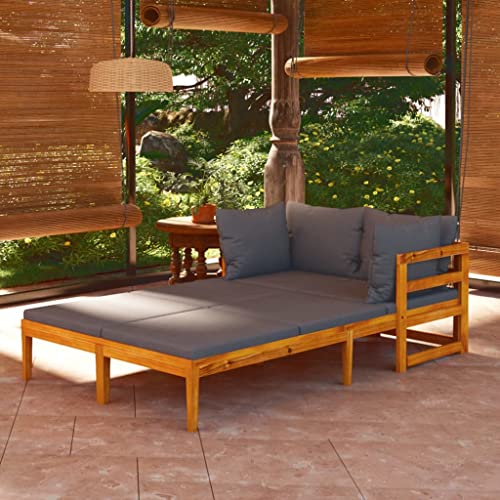 LVHUIDEH Sonnenliegen mit Dunkelgrauen Kissen 2er Set Akazienholz LVHUIDEH Sonnenliegen mit Dunkelgrauen Kissen 2er Set Akazienholz von LVHUIDEH