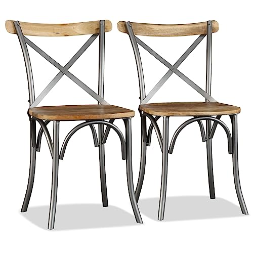 LVHUIDEH Stuhl, 2er Set, Ergonomischen Design, Esstisch Stühle, Langlebig, Esszimmerstühle für Esszimmer Küche, 51 x 52 x 84 cm, Massivholz Mango + Stahl LVHUIDEH Stuhl, 2er Set, Ergonomischen Design, Esstisch Stühle, Langlebig, Esszimmerstühle für Esszimmer Küche, 51 x 52 x 84 cm, Massivholz Mango + Stahl von LVHUIDEH