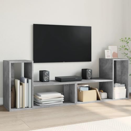 LVHUIDEH TV-Schränke 2er Set Betongrau 75x30x50 cm Holzwerkstoff von LVHUIDEH
