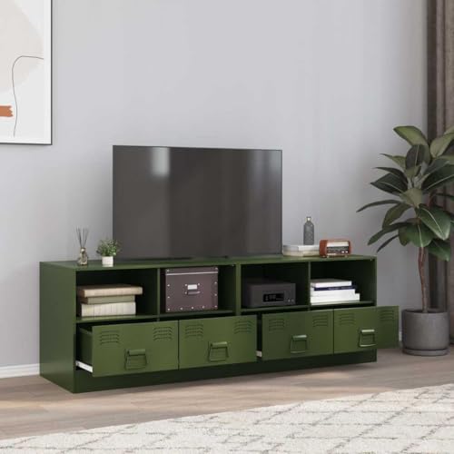 LVHUIDEH TV-Schränke 2er Set Olivgrün 67x39x44 cm Stahl von LVHUIDEH
