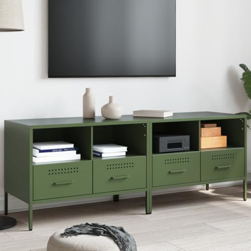 LVHUIDEH TV-Schränke 2er Set Olivgrün 68x39x50,5 cm Kaltgewalzter Stahl von LVHUIDEH