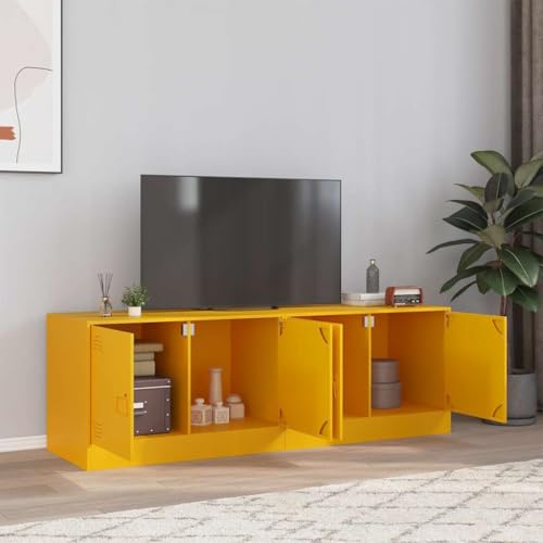LVHUIDEH TV-Schränke 2er Set Senfgelb 67x39x44 cm Stahl von LVHUIDEH