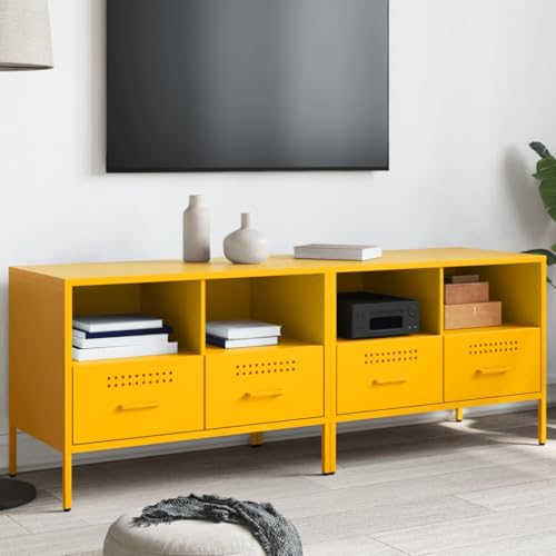 LVHUIDEH TV-Schränke 2er Set Senfgelb 68x39x50,5 cm Kaltgewalzter Stahl von LVHUIDEH