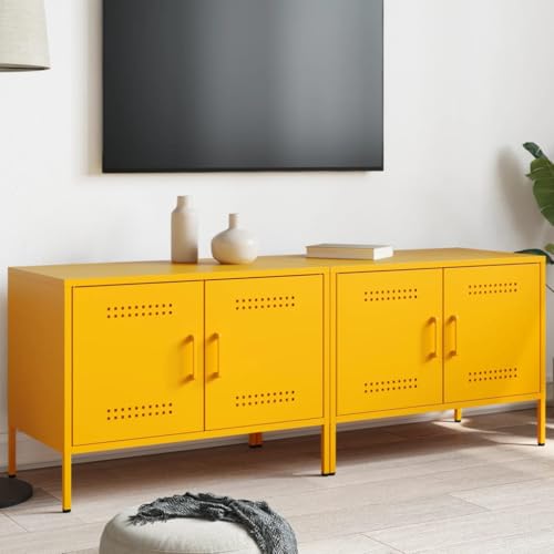 LVHUIDEH TV-Schränke 2er Set Senfgelb 68x39x50,5 cm Stahl von LVHUIDEH