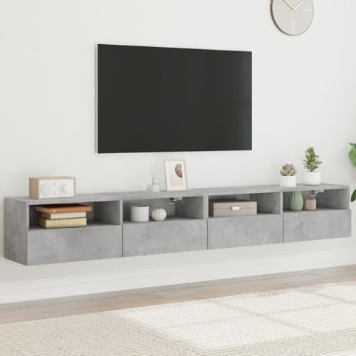 LVHUIDEH TV-Wandschränke 2er Set Betongrau 100x30x30 cm Holzwerkstoff von LVHUIDEH