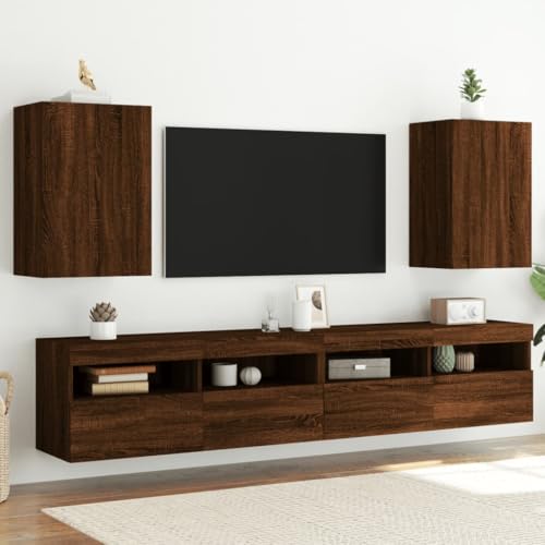 LVHUIDEH TV-Wandschränke 2er Set Braun Eiche-Optik 40,5x30x60 cm von LVHUIDEH